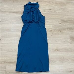 Chic Sleeveless Teal Midi Dress